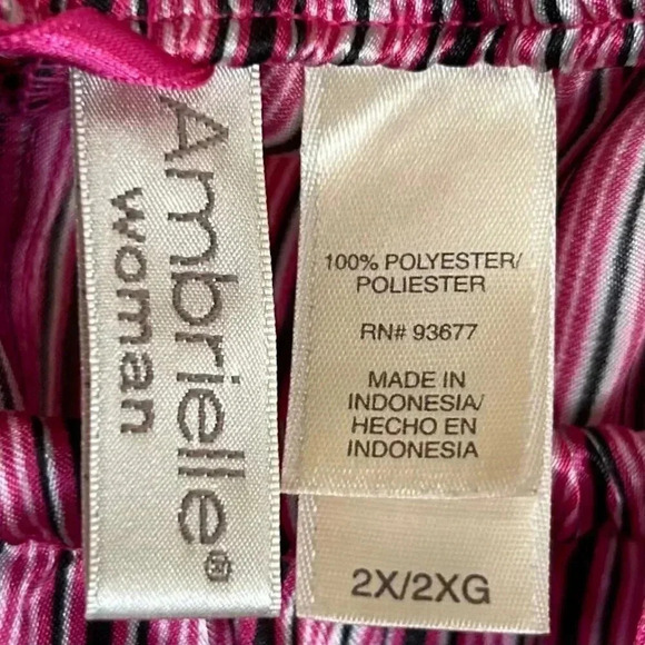 Ambrielle Woman Size 2XL 2 Set Pajama Lounge Satin Effect - Picture 12 of 13